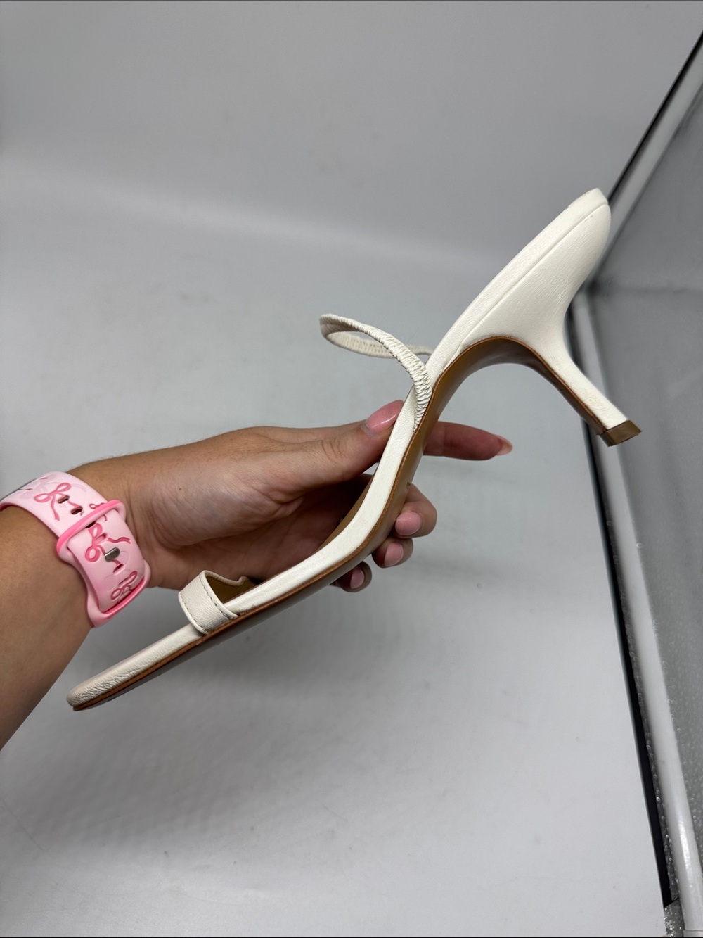 Reformation White Sling Back Heels Size 10 - Picture 8 of 16
